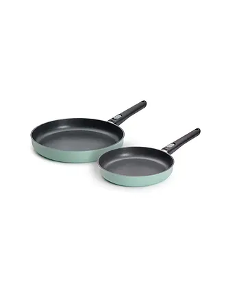 WOLL | Flachpfannen Set 2tlg. 24/28cm ECOLUR Himmelblau | hellgrün